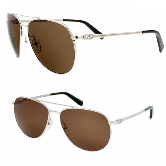 Salvatore Ferragamo Other - Salvatore Ferragamo Polarized Metal Aviator Sunglasses Silver Brown
